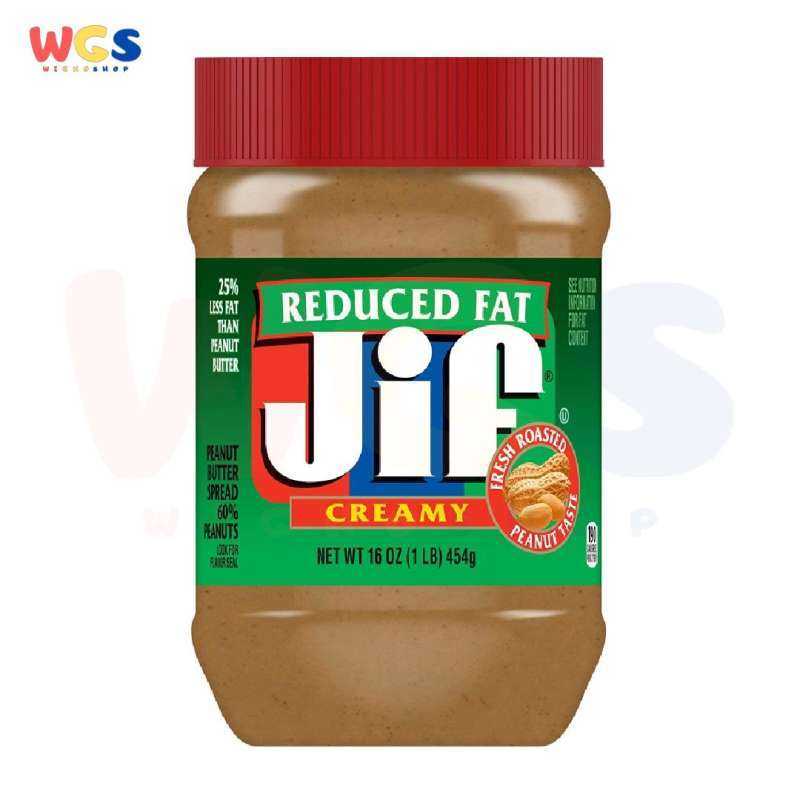Jual Selai Jif Reduced Fat Creamy Peanut Butter Spread 16oz 454g di