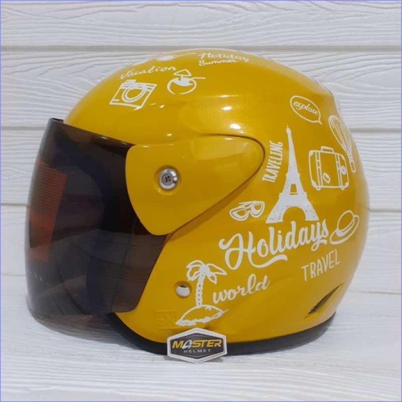 Jual HELM HELEM HALF FACE EVOLUTION MOTIF TRAVELING MIRIP GM EVO MURAH