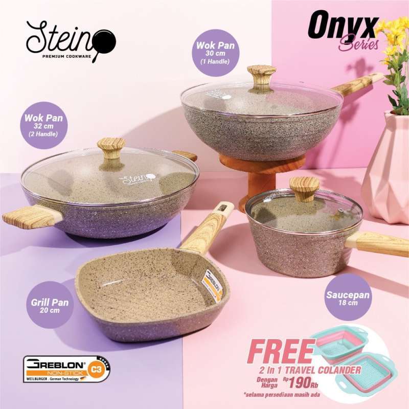 Jual Paket Onyx Granite Series Wok German Greblon Steincookware Di