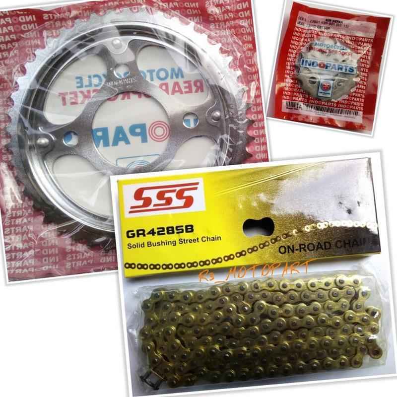 Jual Gir Set/Gear Rantai Paket Indoparts SSS Gold CBR150/CBR 150 Old