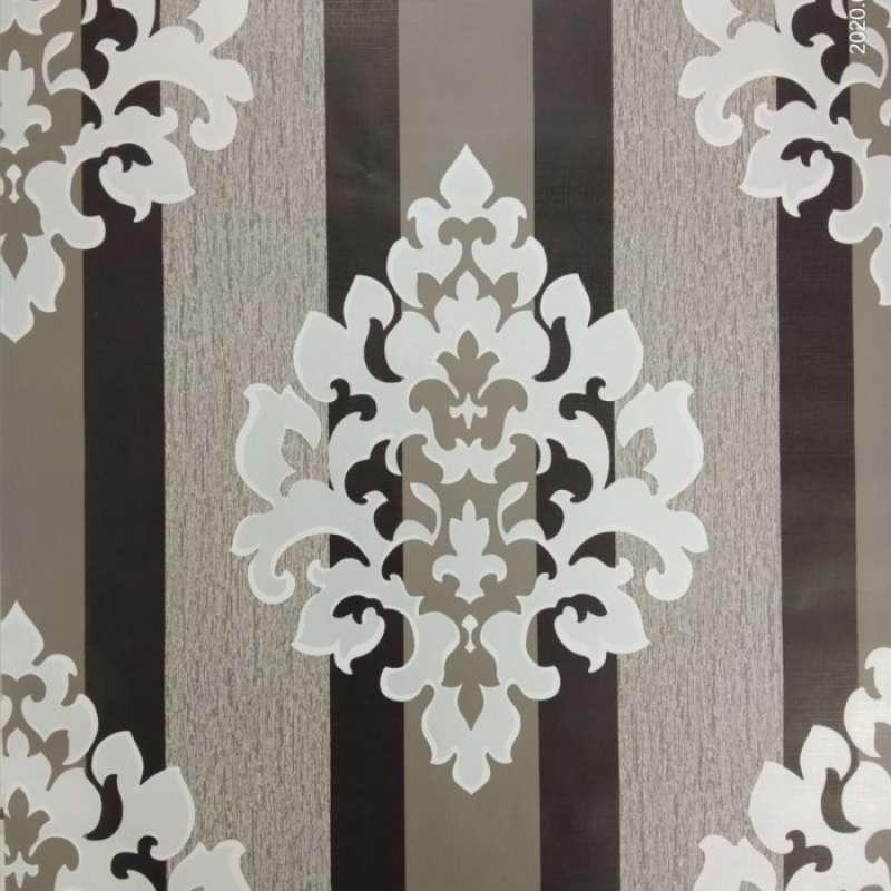 Promo Wallpaper Stiker Dinding Motif Batik Silver Garis Hitam Silver