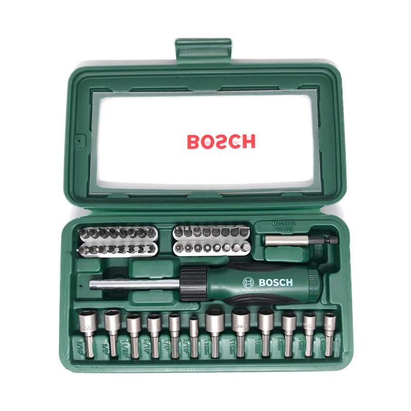 Jual Bosch Plus Min Socket Screwdriver XLine Obeng Ratchet Set [46 Pcs