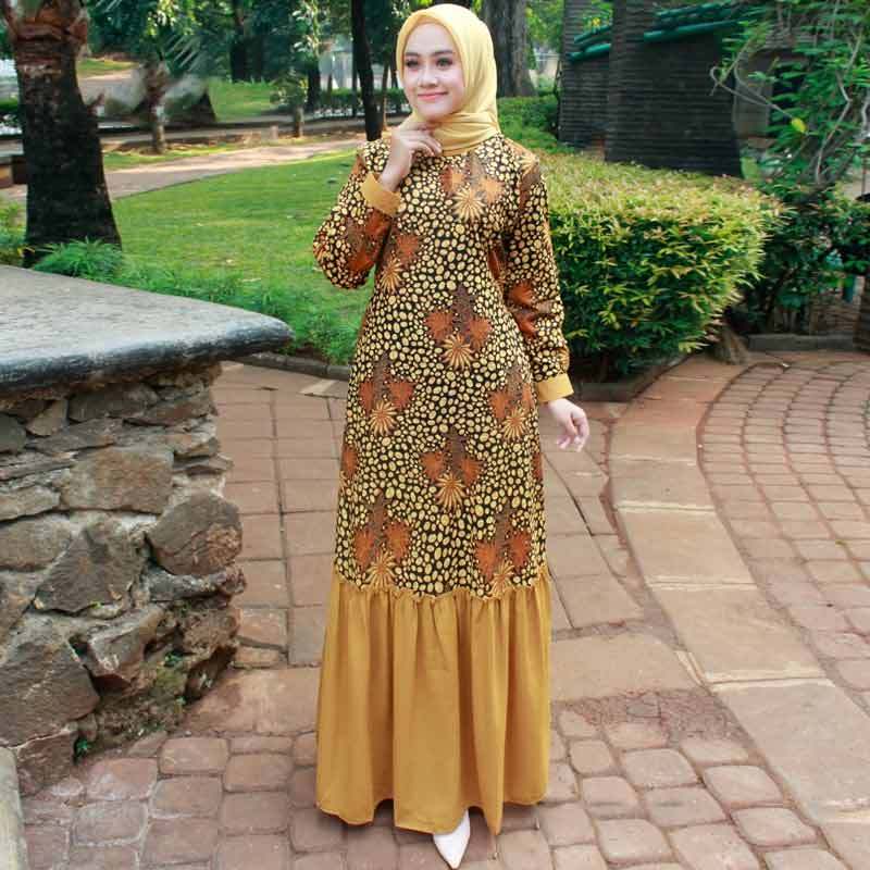 Jual Gamis  Tasik Fashion Rempel  Kembang Batik  Gamis  Wanita 