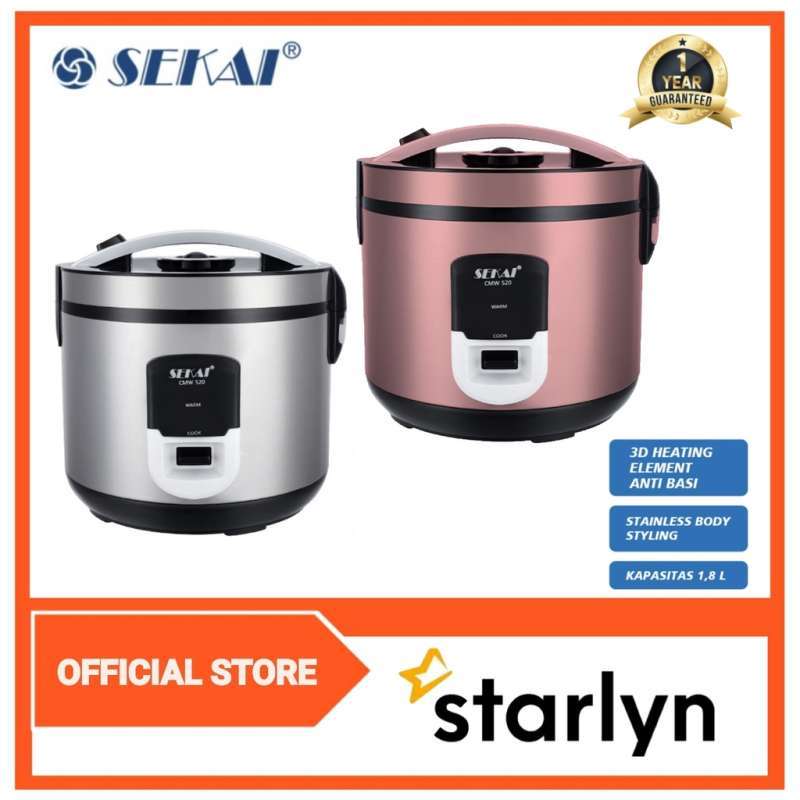 Jual Rice Cooker 3 in 1 Stainless Body Penanak Nasi SEKAI 1.8L CMW 520 di Seller cv.starlyn CV