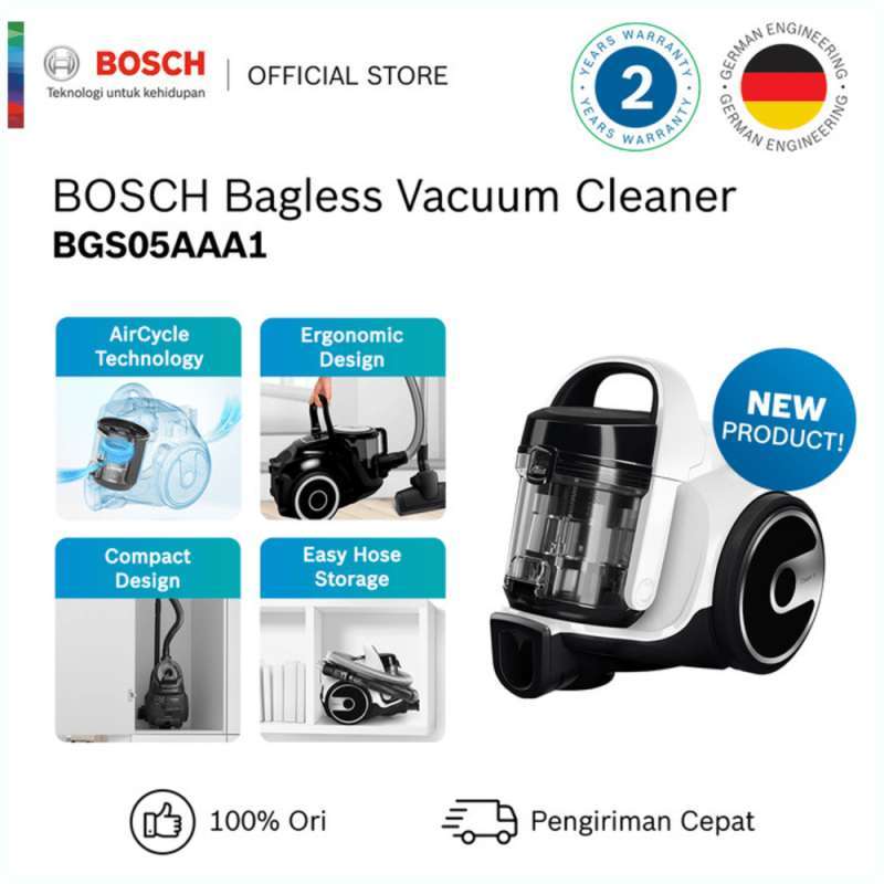 Jual Bosch Bagless Vacuum Cleaner Bgs05Aaa1 Serie 2 Penghisap Debu