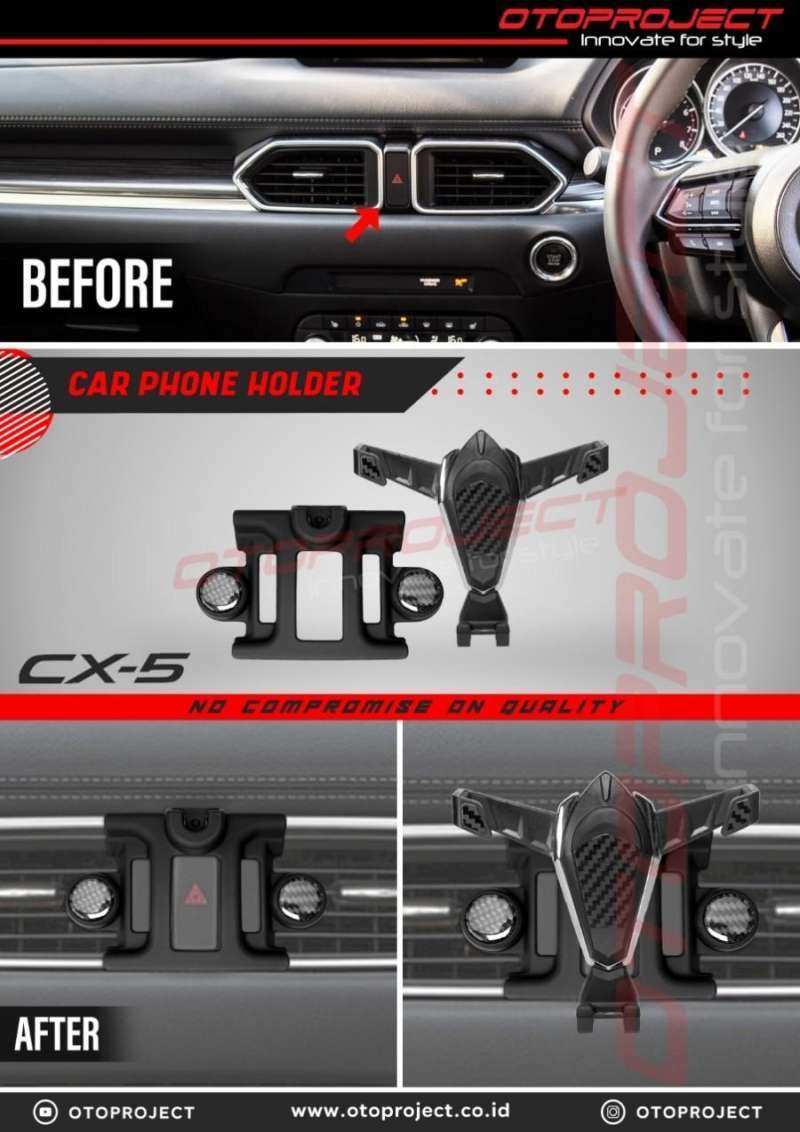 Jual Phone Car Holder Mazda CX5 CX 5 Otoproject Tatakan Tempat HP Mobil