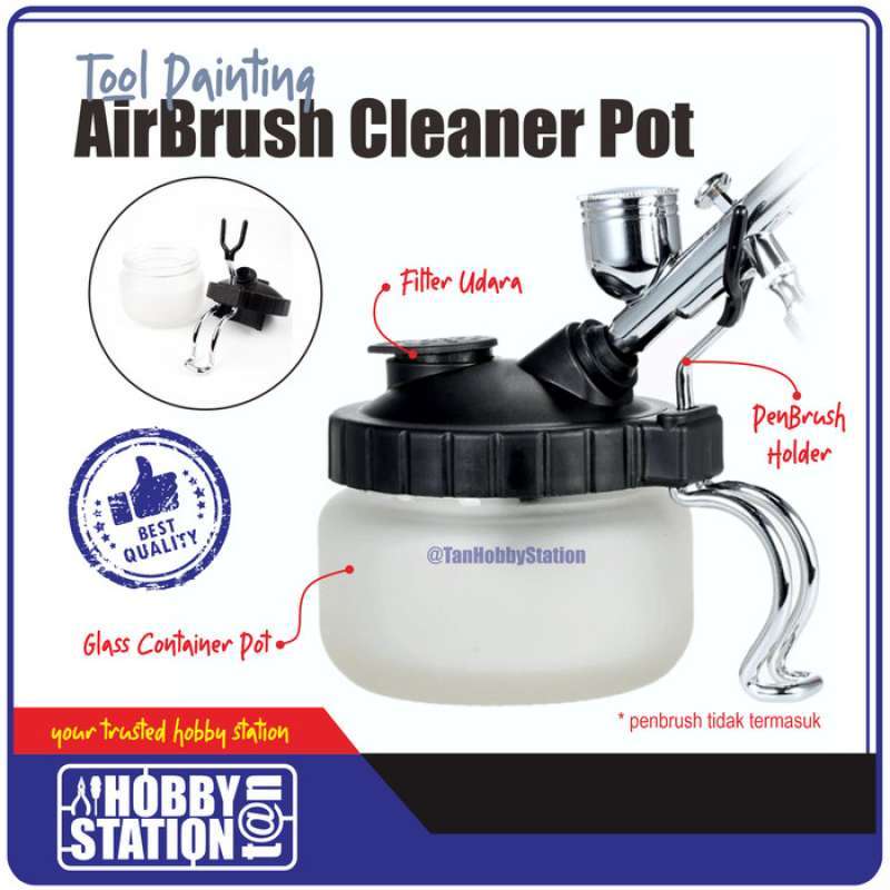 Jual Airbrush Cleaner Pot Gundam Modelkit Glass Holder Cleaning Paint