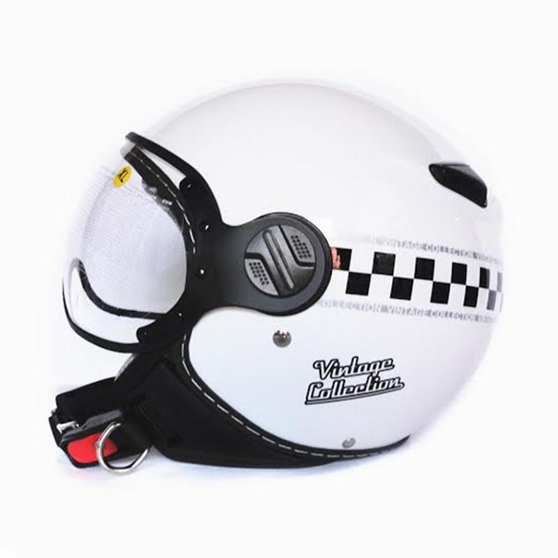 Jual Zeus Retro ZS210 Helm Half Face White/DD62 White M di Seller