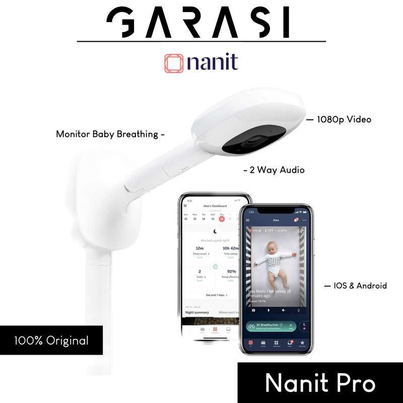 Instababy Smart Baby Monitor With Floor Stand, 2K Crib Camera With AI Breathing Monitor, No Wearables WiFi Baby Camera, Night Vision, Baby Sleep Tracker, Cry & Motion Alerts, Diaper & Feeding Record