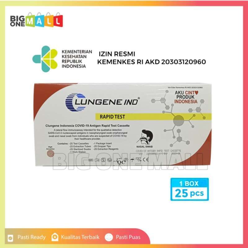 Jual LUNGENE IND AKD 25 Pcs Tes Mandiri RESMI, Alat Rapid Test Swab