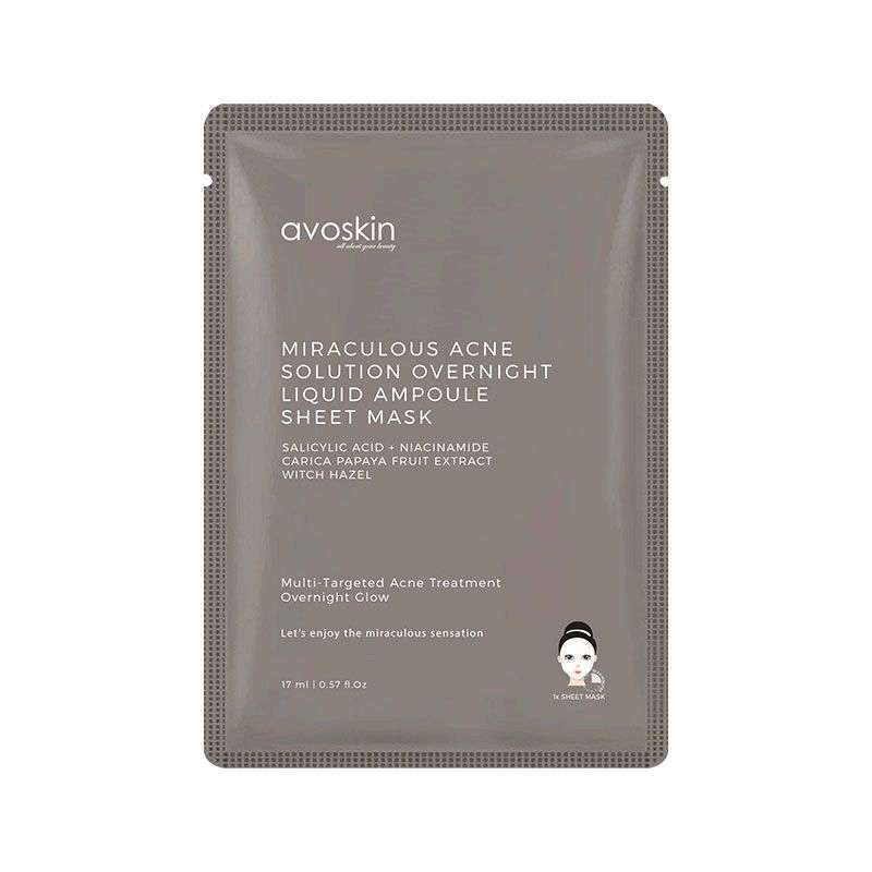 Jual Avoskin Miraculous Acne Solution Overnight Liquid Ampoule Sheet
