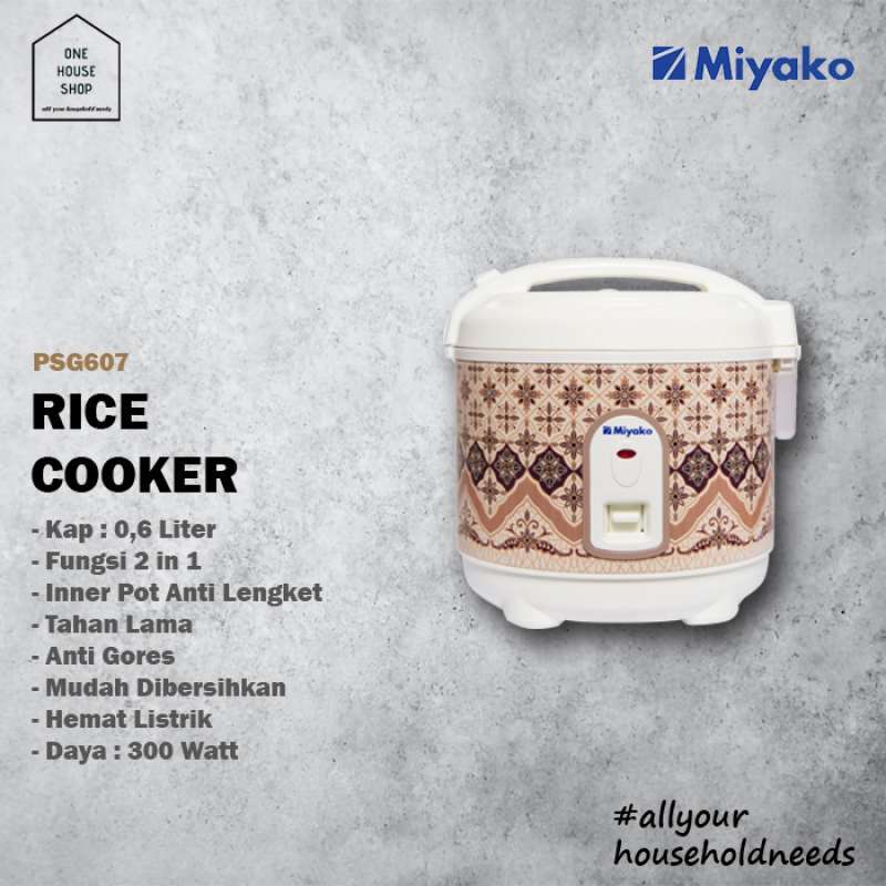 Jual Mini Rice Cooker Magic Com Miyako 0,6 Liter Motif Batik PSG607 di