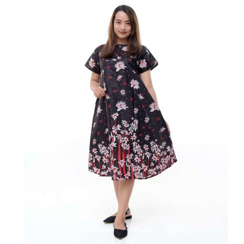 Jual Batik Jameet Motif Bunga  Anggrek  Dress Klok Wanita 