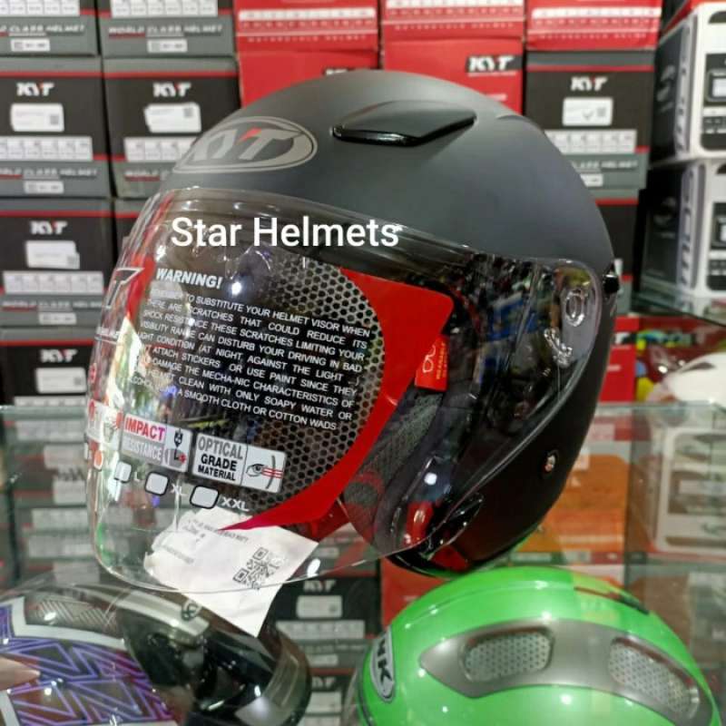 Jual Helm KYT DJ Maxi Solid Black Matt Double Visor di Seller Toryy