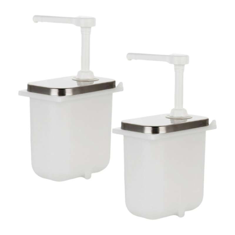 Jual 2 Bucket Sauce Dispenser Pump Stainless Steel Condiment Pump