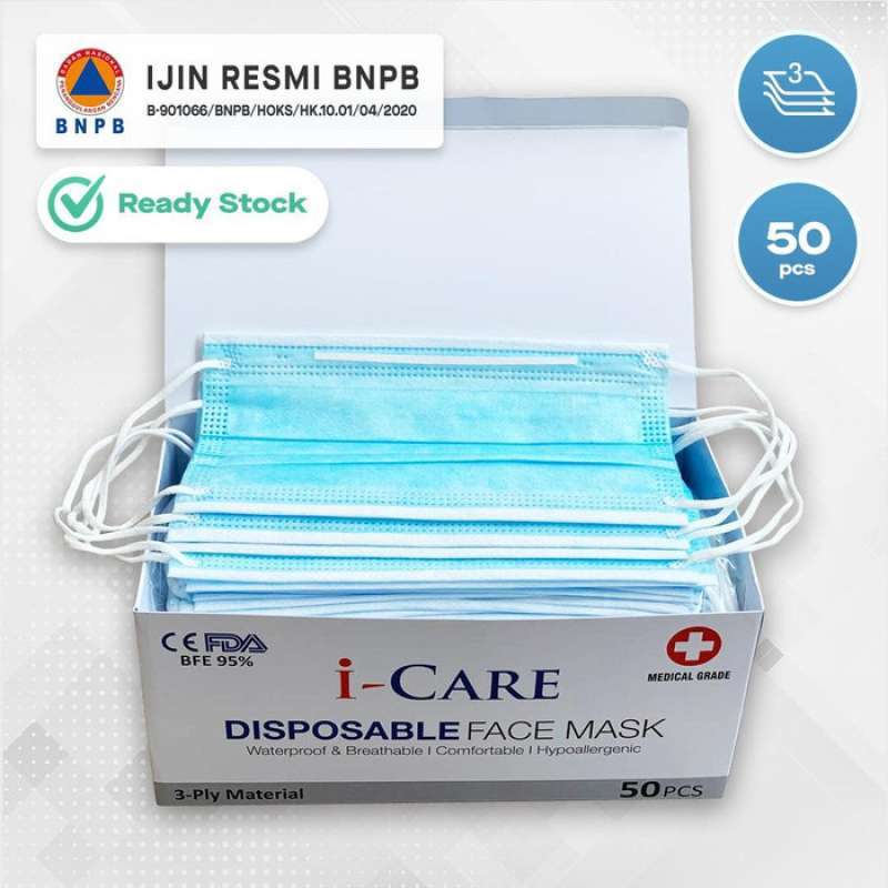 Jual masker medis 50pcs 3ply murah Online Februari 2021