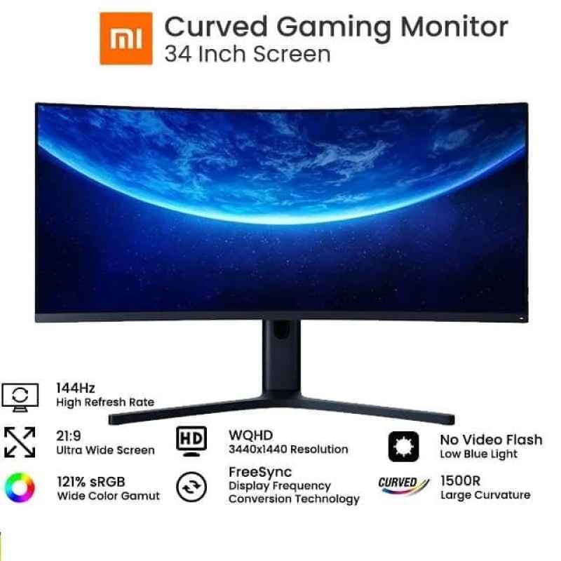 Jual Xiaomi Gaming Monitor Curved 34 Inch 144Hz WQHD 3440