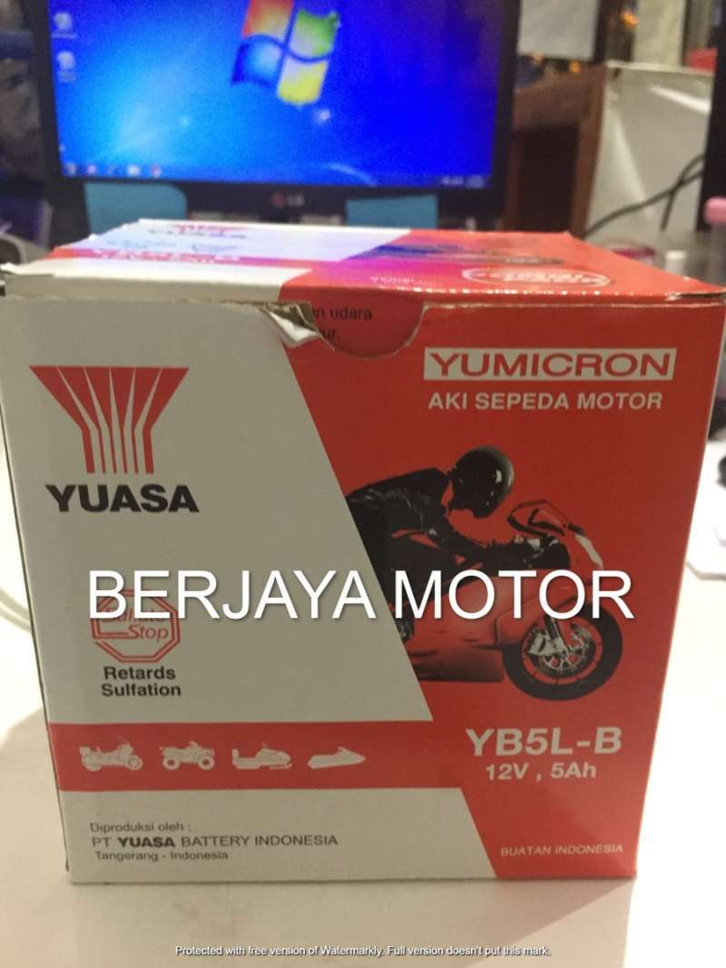 Jual AKI MOTOR - AKI BASAH YUASA YB5L-B -12V 5 Ah YAMAHA VEGA,JUPITER