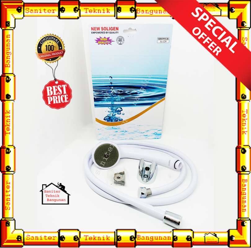 Promo Hand Shower Pvc Putih Kamar Mandi Soligen A129 Diskon 20 di