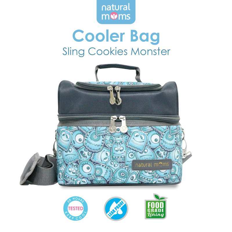Jual Tas Asi Natural Moms Cooler Bag ASI Sling Cookie Monster di