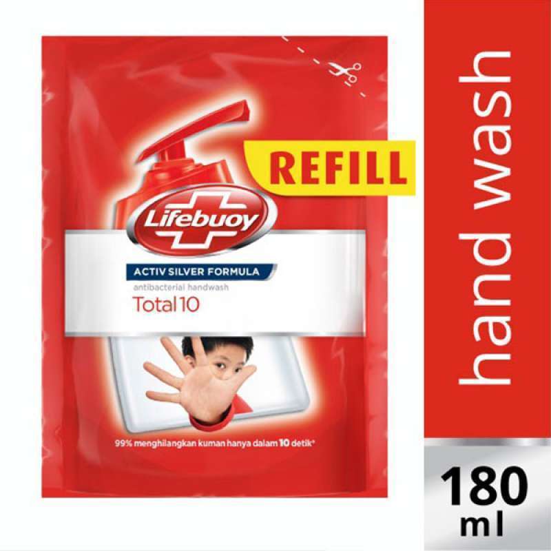 Jual Lifebuoy Hand Wash Liquid Totalprotect Red Pouch 180Ml di Seller