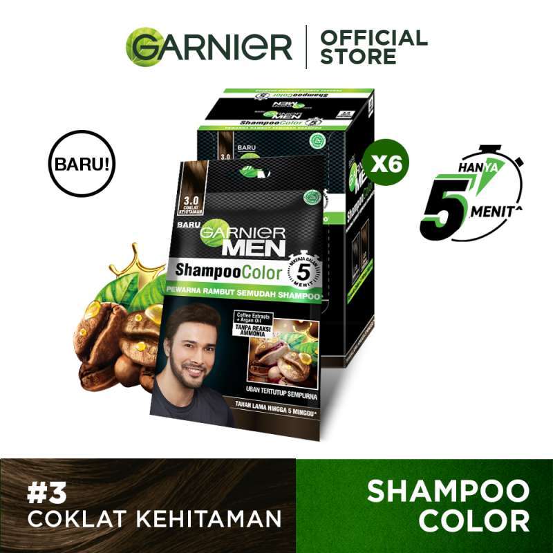 Jual Garnier Men Shampoo Color Pewarna Rambut [10mL + 10mL/6 Pcs] di