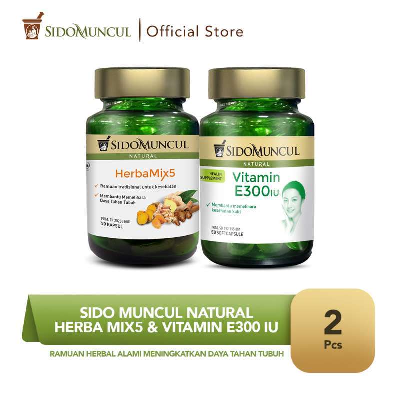 Promo Sido Muncul Natural Herba Mix5 + Vitamin E 300 Iu Soft Capsule Diskon 19 Di Seller Sido