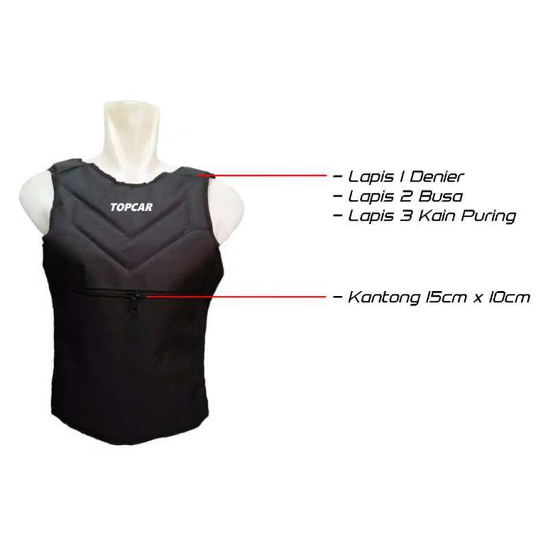 Promo Rompi Motor Pelindung Dada Depan - Rompi Biker Anti Angin - Hitam