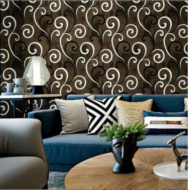 Jual wallpaper dinding coklat H1264 Wallpaper sticker di Seller Wf