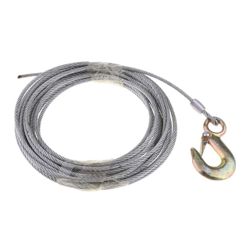 Jual Boat Trailer Wire Rope Winch Cable Galvanized With Heavy Duty Hook