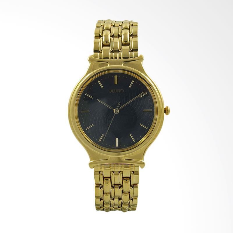 Jual Seiko Stainless Steel Jam Tangan Pria - Gold Black 