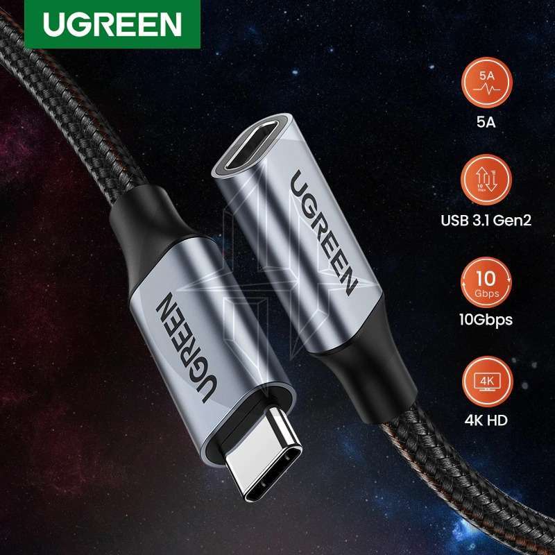 Jual UGREEN 30205 Kabel Extension TypeC Female To TypeC Male PD 100W
