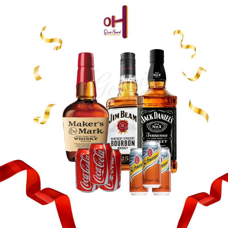 Jual (PROMO) Jack Daniels + Jim Beam White + Makers Mark + 3 coca cola