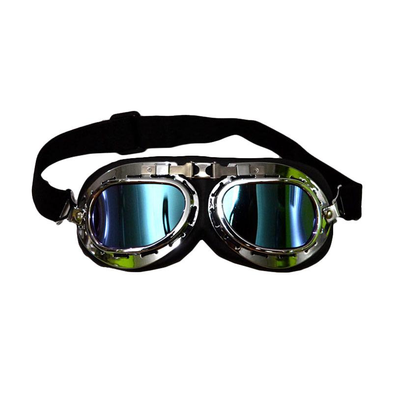 Jual RodaDua Klasik Frame Kacamata  Goggle Chrome Pelangi  
