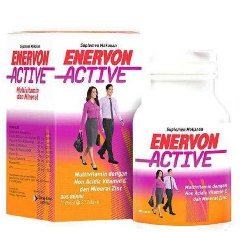 Promo ENERVON ACTIVE Botol 30 tabs Vit C 500mg non acidic + Vit B