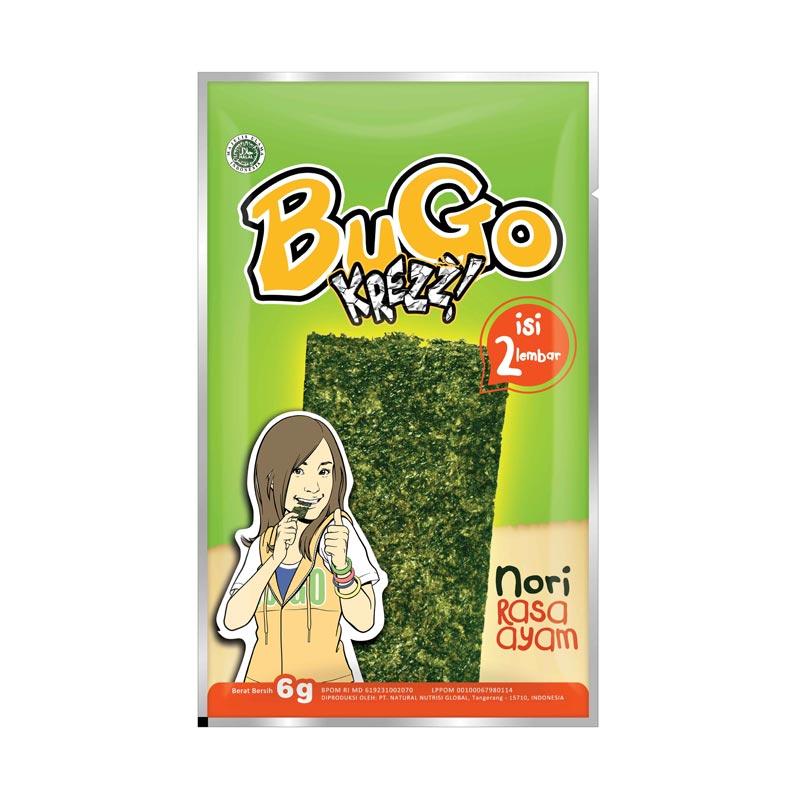 Jual Groceries - BUGO Krezz Rasa Ayam Snack Rumput Laut [6 g] - 6 PCS ...