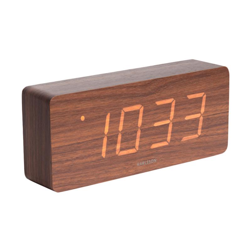 Jual Karlsson Tube Dark Wood Veneer White LED Alarm Clock di Seller