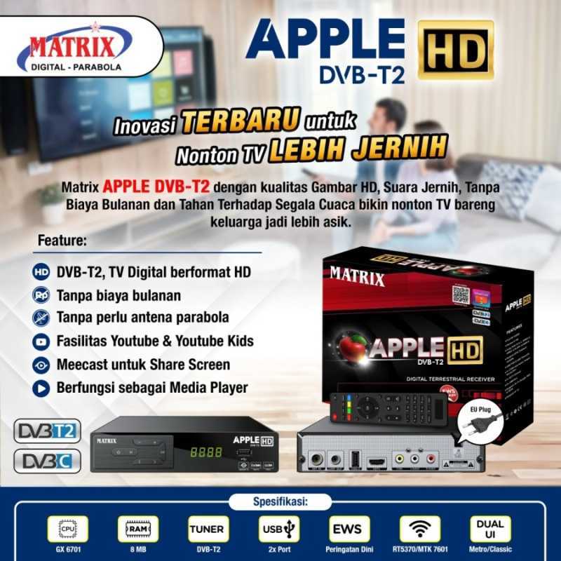 Promo Set Top Box DVBT2 Matrix Apple HD TV Digital DVB T2 Bisa
