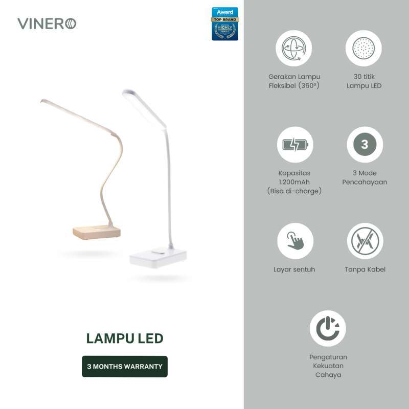 Promo Vinero LED Desk Lamp Lithium Protection Eye Lighting 3 Color