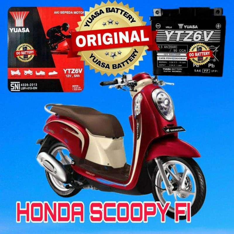 Jual Aki Kering Motor HONDA SCOOPY F1 Original Yuasa Ytz6V 12V