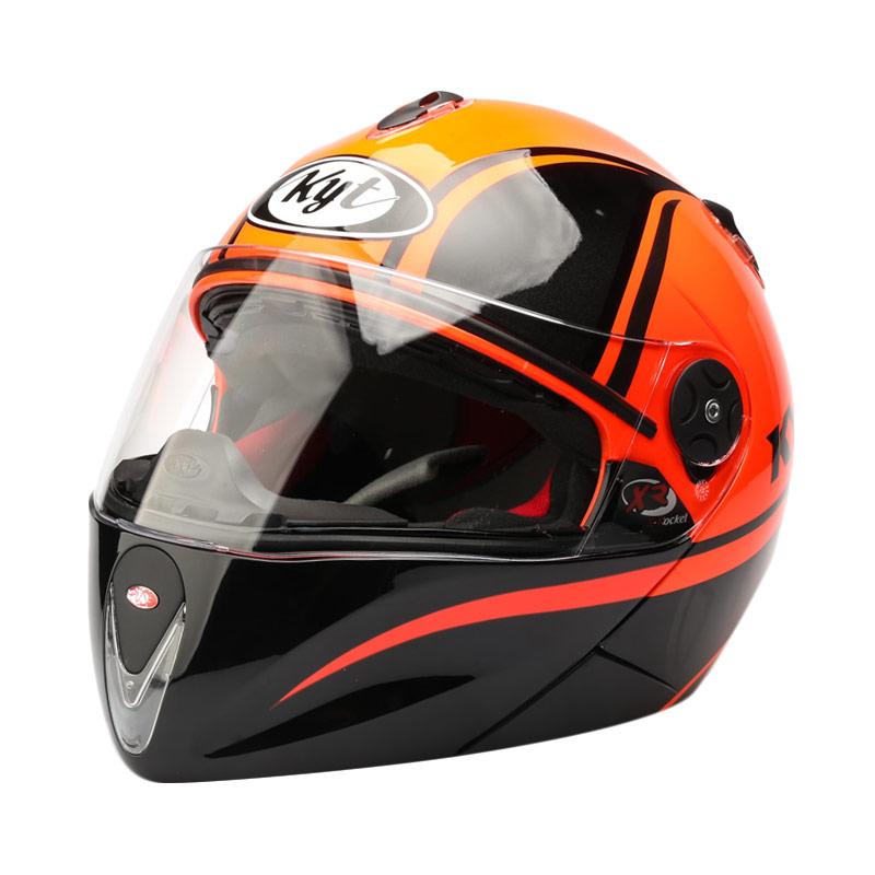 Jual KYT XRocket Retro 2 GM Helm Full Face Red Fluo Black di Seller