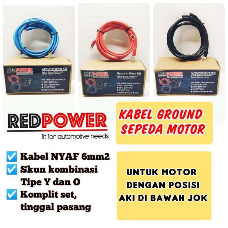 Promo Kabel ground motor Redpower untuk grounding aki posisi bawah