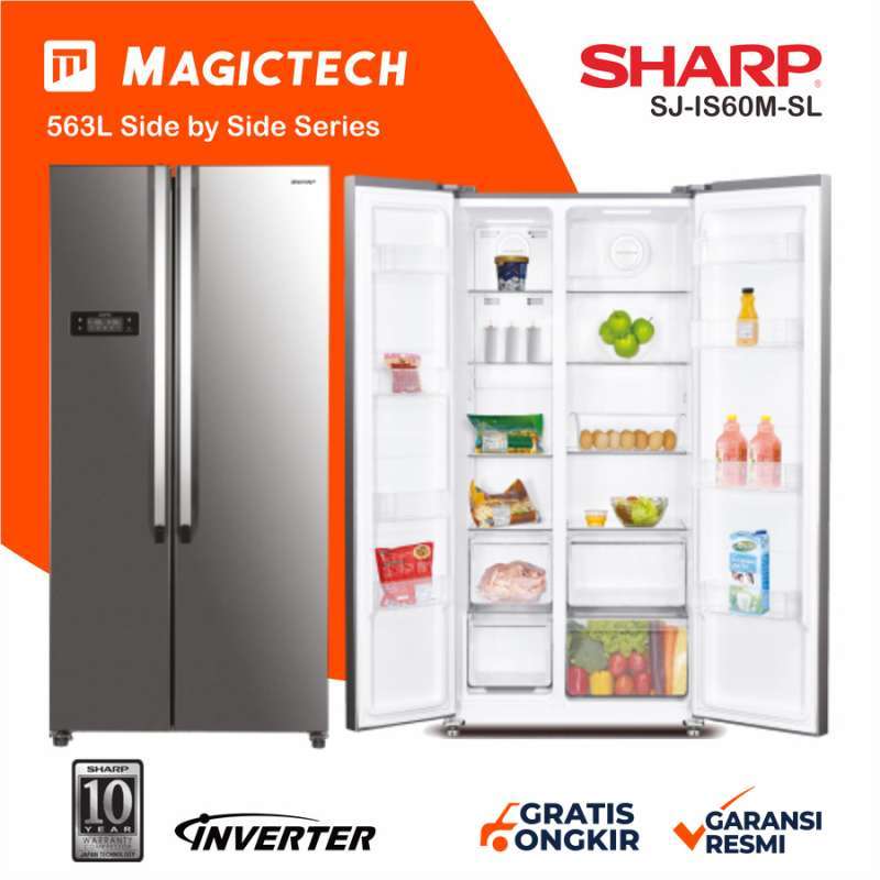 Jual KULKAS SHARP SIDE BY SIDE 2 PINTU SJ-IS60M-SL / IS60M INVERTER ...