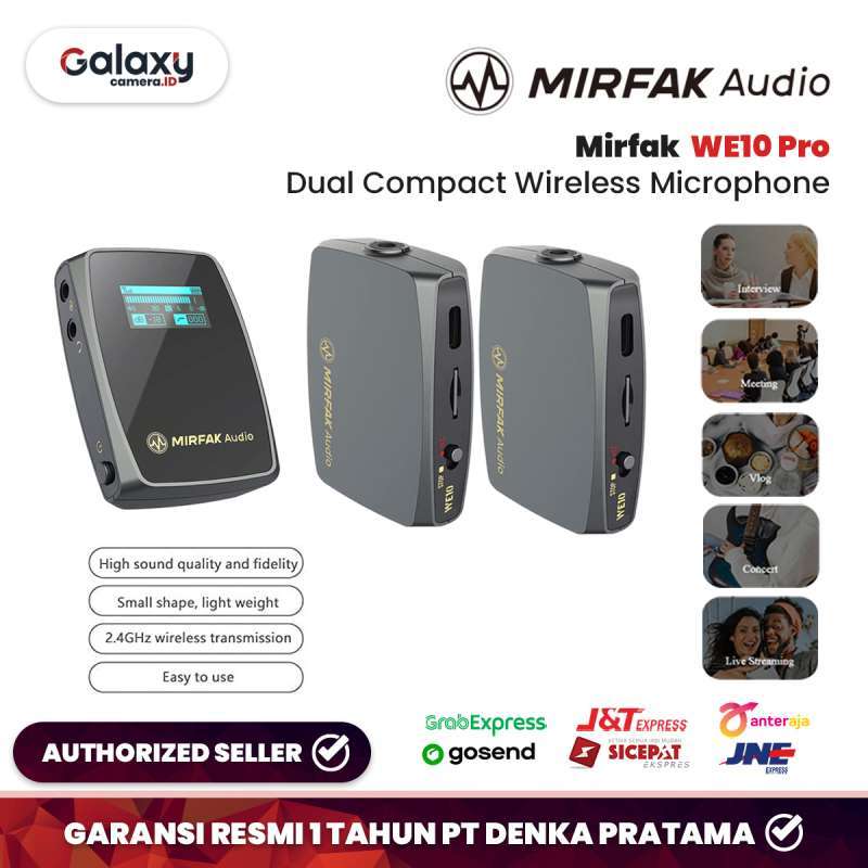 Promo Mirfak WE10 PRO Dual Compact Wireless Microphone Diskon 50% di