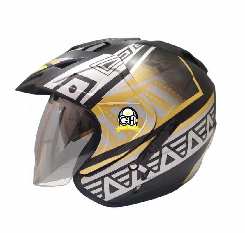 Jual Helm Motor SNI Original 2 kaca (Double visor) Black Panther Setara