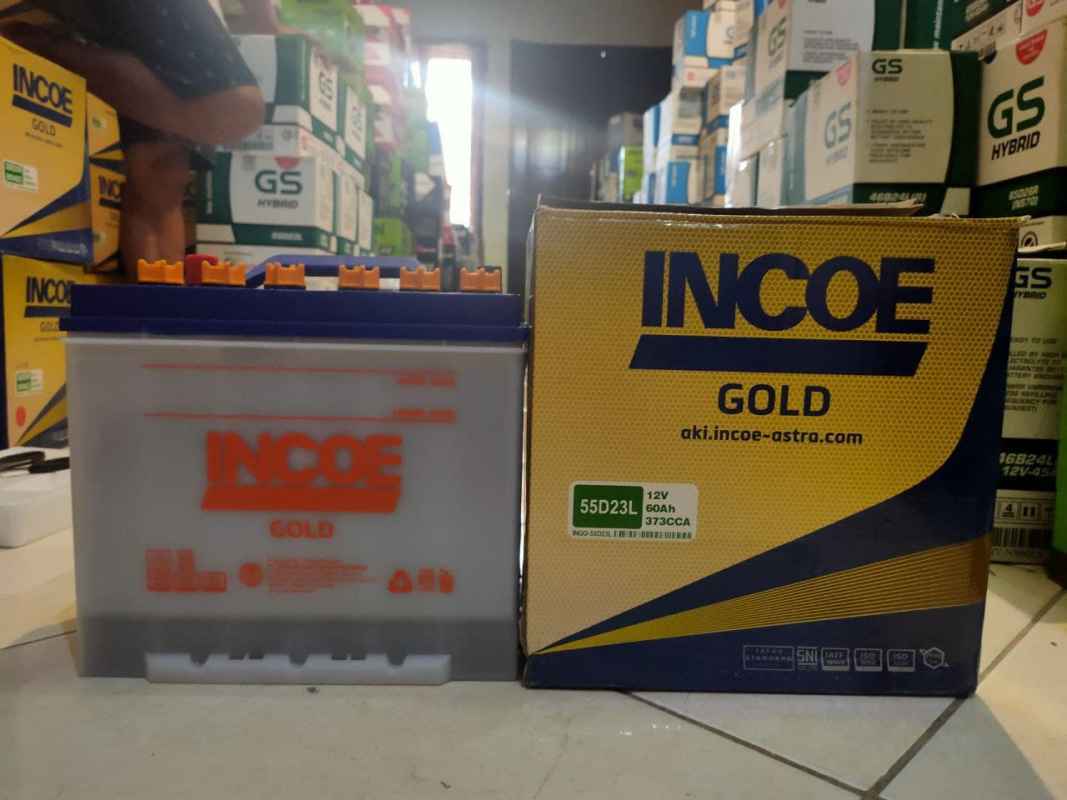 Jual AKI MOBIL NISSAN SERENA INCOE GOLD BASAH 55D23L 12V 60AH di Seller