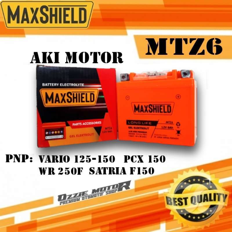 Jual ACCU AKI BATTERY KERING MAXSHIELD MOTOR MTZ6 VARIO PCX NMAX AEROX