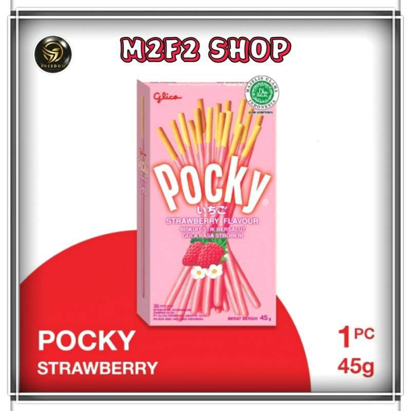 Promo Pocky Biskuit Stroberi Stik Strawberry Flavour 45gr (Kemasan
