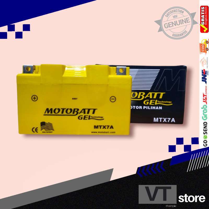 Jual Aki Motobatt Kawasaki Ninja 250 Karbu/Fi Minerva Pulsar MTX7A di