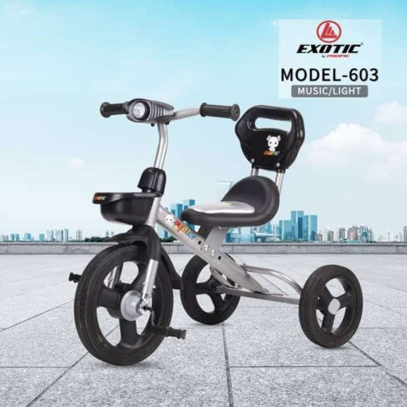 Jual Sepeda Anak Bayi Balita Roda 3 Tricycle Exotic ET603 Music Light